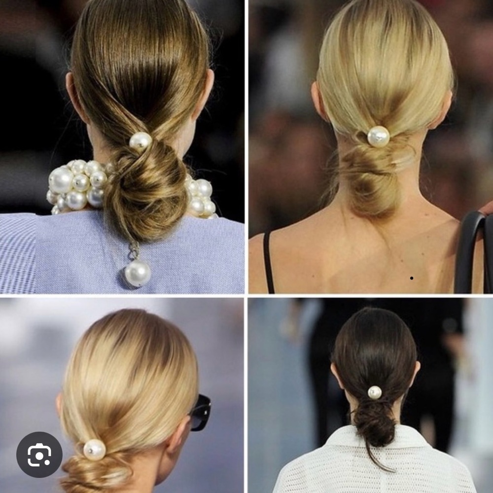 Authentic Chanel Pearl CC Logo hair tie